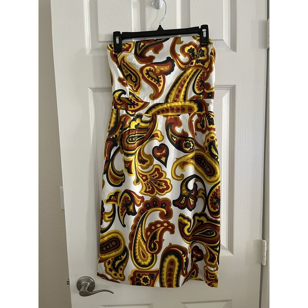 Banana Republic Paisley Colorful Bustier Strapless Dress Women's Size 4